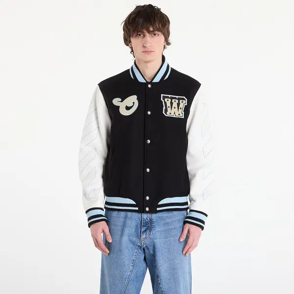 Off-White Jakna Off-White Star Logo Lea Wool Varsity Jacket Black L