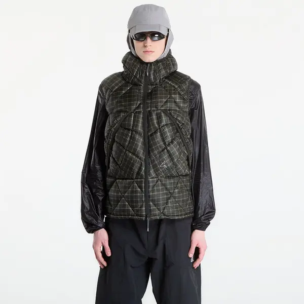 ROA Jakna ROA Nuna 600 Fill Power Printed Check Hooded Down Vest Anthracite S