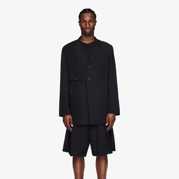 Y-3 Jakna Y-3 Crinkle Viscose Chore Coat Black/ Night Grey M