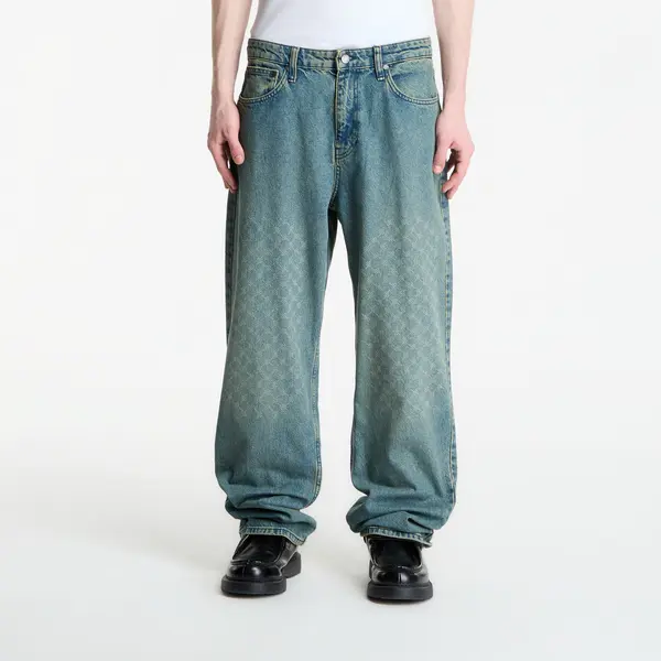 Daily Paper Jeansice Daily Paper Faded Monogram Amba Jeans V2 Bleached Denim Blue L