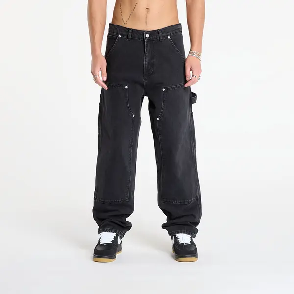 Patta Jeansice Patta Double Knee Cartoon Denim Pants Black Denim 28
