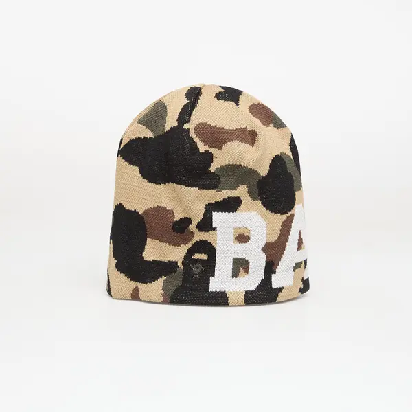 A BATHING APE Kapa A BATHING APE 1St Camo Knit Cap Yellow Universal