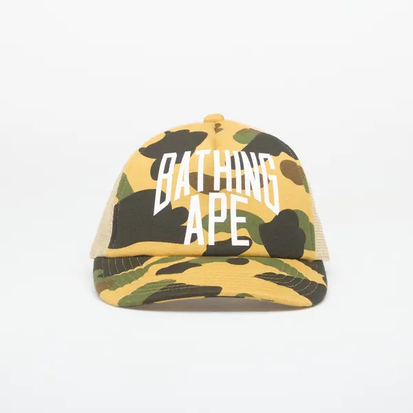 A BATHING APE Kapa A BATHING APE 1st Camo Nyc Logo Mesh Cap Yellow UNISEX Universal