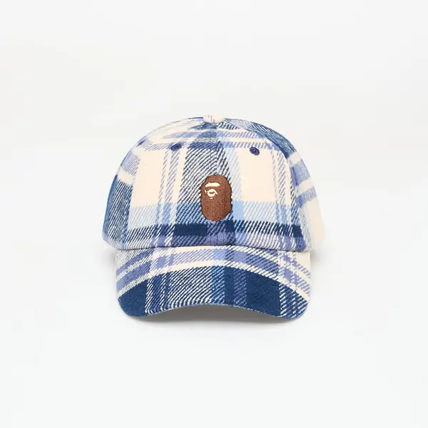 A BATHING APE Kapa A BATHING APE Bape Check Panel Cap Navy Universal