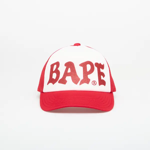 A BATHING APE Kapa A BATHING APE Bape Glitter Print Mesh Cap Red Universal