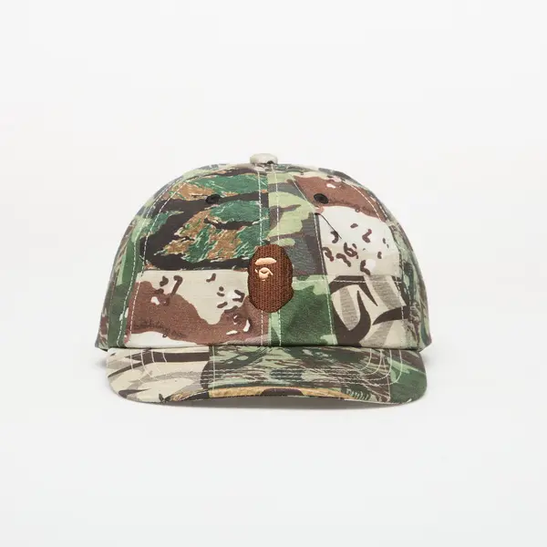 A BATHING APE Kapa A BATHING APE Camo Patchwork Panel Cap Green Universal