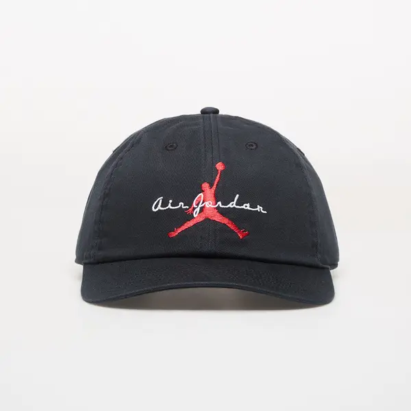 Jordan Kapa Jordan Club Cap Unstructured Adjustable Hat Black/ White/ University Red L/XL