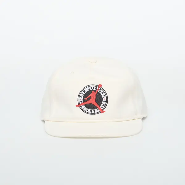 Jordan Kapa Jordan Flight Club Pro Unstructured Flat Bill Hat Pale Ivory/ Black L/XL