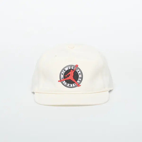 Jordan Kapa Jordan Flight Club Pro Unstructured Flat Bill Hat Pale Ivory/ Black L/XL