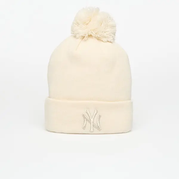 New Era Kapa New Era Knit Medium Wmns MLB Metallic Bobble Beanie New York Yankees Light Cream Universal