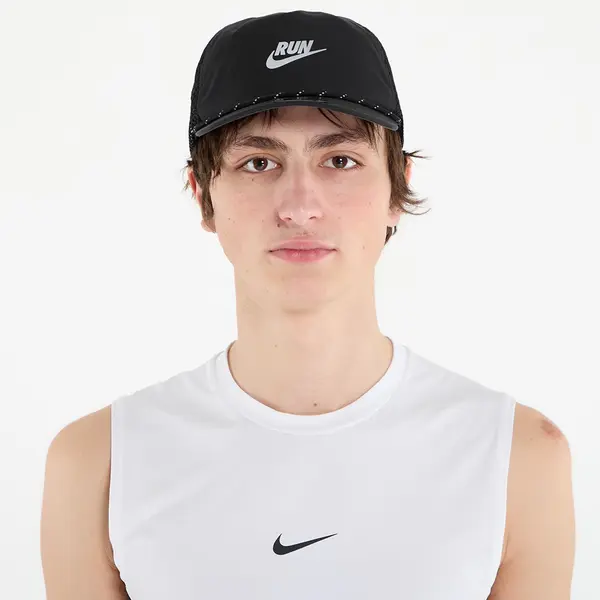 Nike Kapa Nike Pro Dri-FIT Unstructured Swoosh Run Cap Black/ Anthracite/ Reflective Silv L/XL