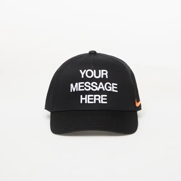 Nike Kapa Nike Rise "Your Message Here" Structured A-Frame Cap Black/ White/ Safety Orange S/M