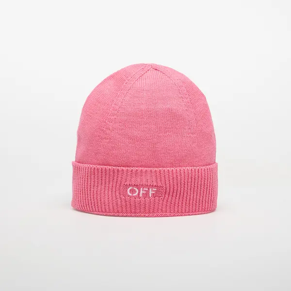 OFF-WHITE KIDS Kapa OFF-WHITE KIDS Off Stamp Clear Beanie Fuchsia/ White II