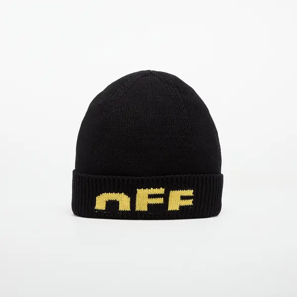 OFF-WHITE KIDS Kapa OFF-WHITE KIDS Type Logo Beanie Black/ Yellow II