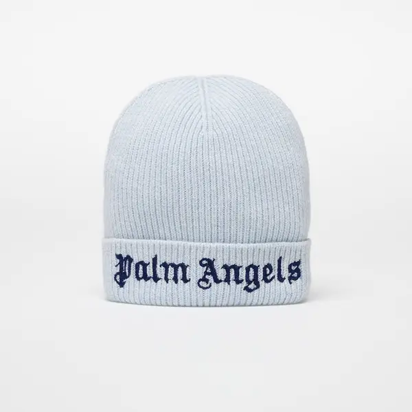 Palm Angels Kids Kapa Palm Angels Kids Logo Knit Beanie Light Blue/ Navy Blue II