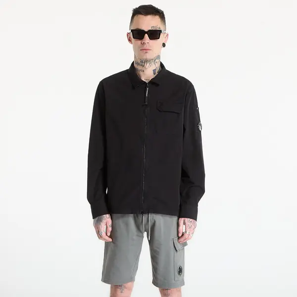 C.P. Company Košulja C.P. Company Organic Gabardine Zipped Lens Overshirt Black S