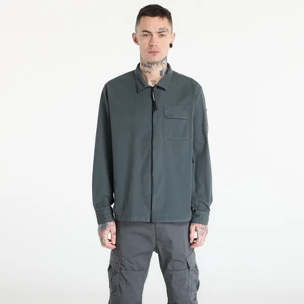 C.P. Company Košulja C.P. Company Organic Gabardine Zipped Lens Overshirt Gunmetal Grey S