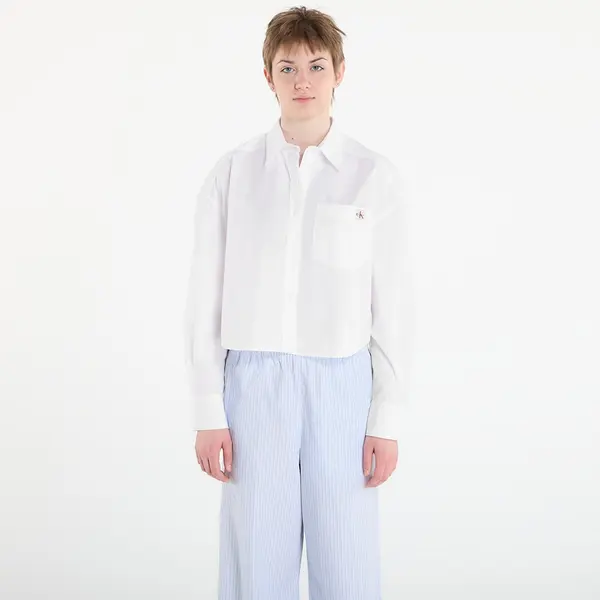Calvin Klein Košulja Calvin Klein Jeans Cotton Poplin Cropped Shirt White S