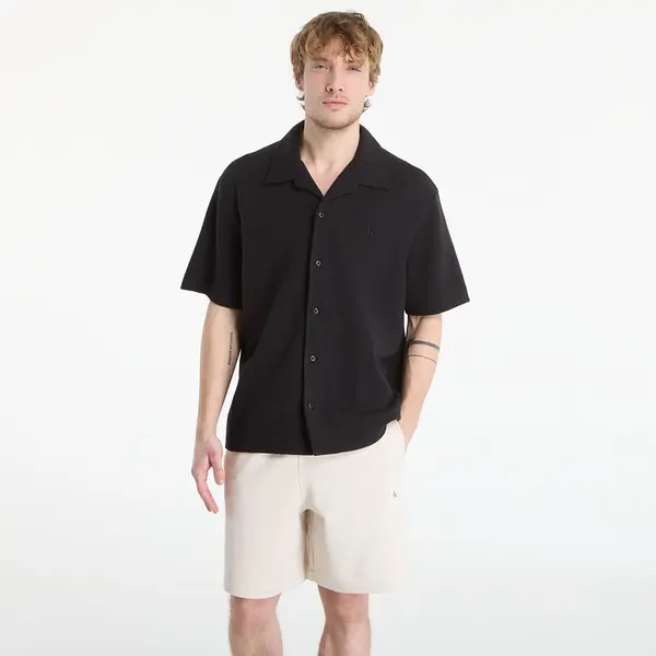 Calvin Klein Košulja Calvin Klein Jeans Ss Hd Cotton Waffle Camp Shirt Black XL