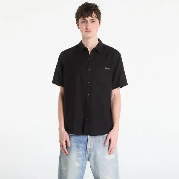 Calvin Klein Košulja Calvin Klein Jeans Ss Solid Causal Line Shirt Black S