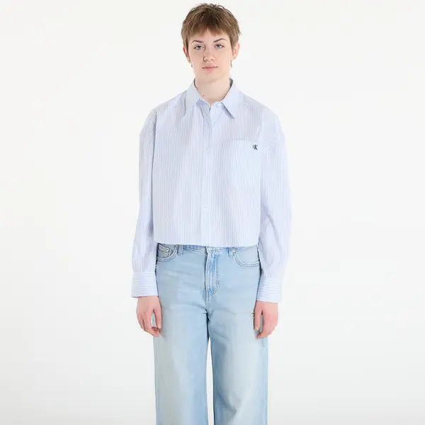 Calvin Klein Košulja Calvin Klein Jeans Yarndye Cotton Poplin Shirt Blue XS