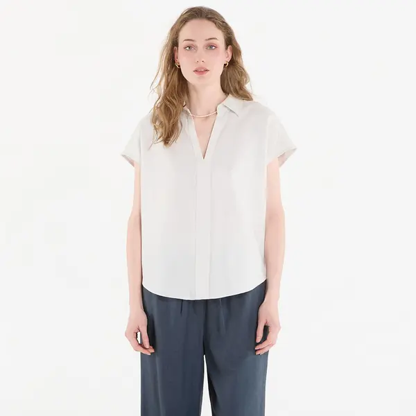Calvin Klein Košulja Calvin Klein Linen Cks Ss Classic Fit Shirt White Sand XS