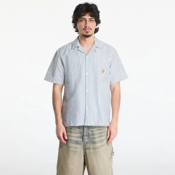 Carhartt WIP Košulja Carhartt WIP S/S Leavel Shirt UNISEX Leavel Stripe/ Blue River/ Wax M
