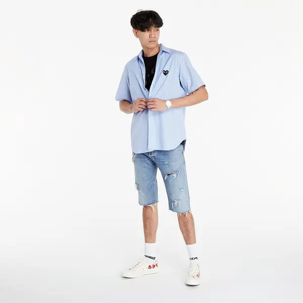 Comme des Garçons PLAY Košulja Comme des Garçons PLAY Black Heart Striped Shirt Blue/ White XL