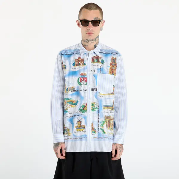 Comme des Garçons SHIRT Košulja Comme des Garçons SHIRT Striped Shirt With Graphic Print White XL