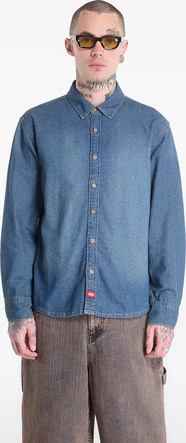 Dickies Košulja Dickies Lightweight Denim Shirt Ls Khaki Tntd Blue XL