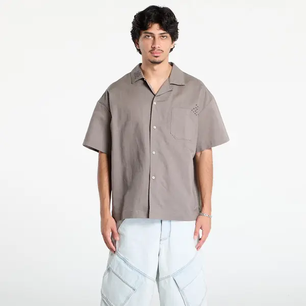 Nike Košulja Nike Life Men's Linen Short-Sleeve Button Down Cave Stone/ Anthracite/ Cave Stone L
