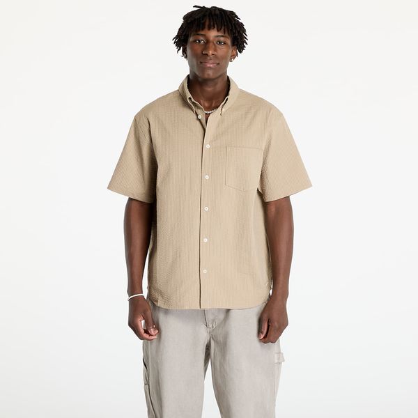 Nike Košulja Nike Life Men's Short-Sleeve Seersucker Button-Down Shirt Khaki/ Khaki XL