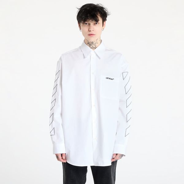 Off-White Košulja Off-White Diag Outl Popl Over Shirt White/ Black M