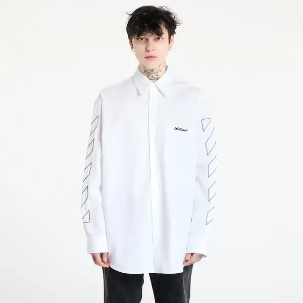 Off-White Košulja Off-White Diag Outl Popl Over Shirt White/ Black XL