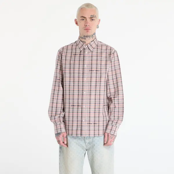 Off-White Košulja Off-White Flannel Regular Shirt Mauve Morn M