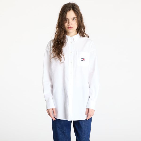 Tommy Hilfiger Košulja Tommy Jeans Oversized Badge Oxford Shirt White S