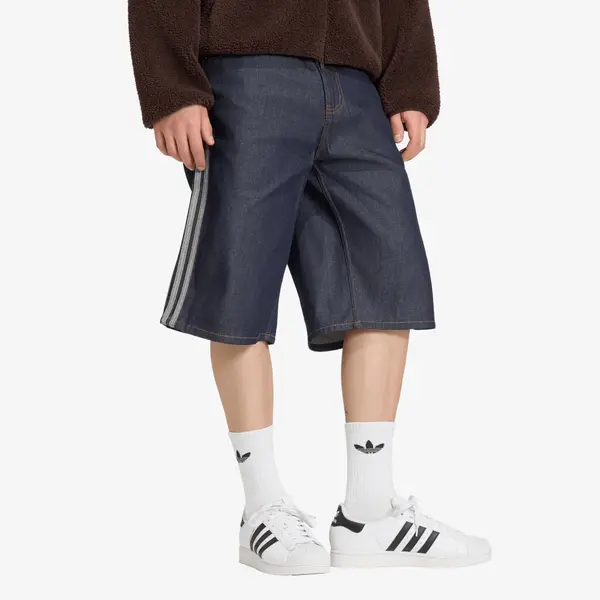 adidas Originals Kratke hlače adidas Firebird Adicolor Jorts Mid-Rise Straight Leg Indigo Denim 32