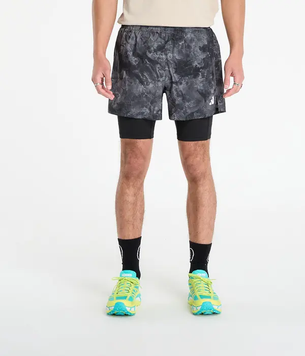 adidas Performance Kratke hlače adidas Own The Run Spray Dye 2-In-1 Short Grey Four/ Black S