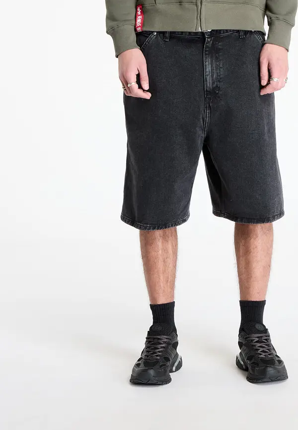 Carhartt WIP Kratke hlače Carhartt WIP Rivet Short Black Stone Washed XS