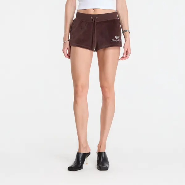 Sporty & Rich Kratke hlače Sporty & Rich Juicy Script Velour Short Chocolate M