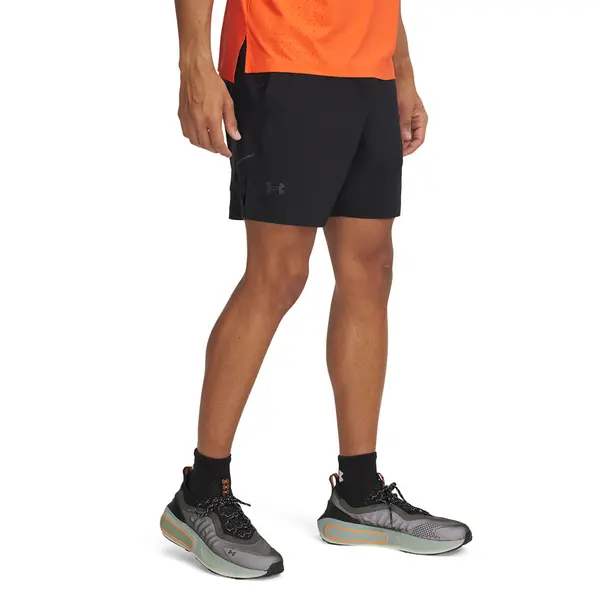 Under Armour Kratke hlače Under Armour LAUNCH PRO 2n1 7'' SHORTS Black/ Fire/ Reflective S