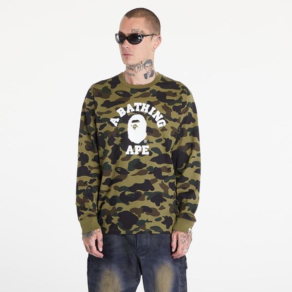A BATHING APE Majica A BATHING APE 1St Camo College Long Sleeve Tee Green XL