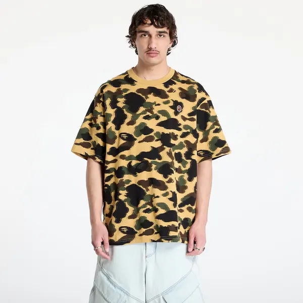 A BATHING APE Majica A BATHING APE 1St Camo Jacquard Ape Head Relaxed Fit Tee UNISEX Yellow XL