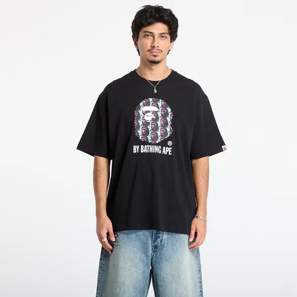 A BATHING APE Majica A BATHING APE Ape Head Pattern By Bathing Ape Relaxed Fit Tee Black XXL