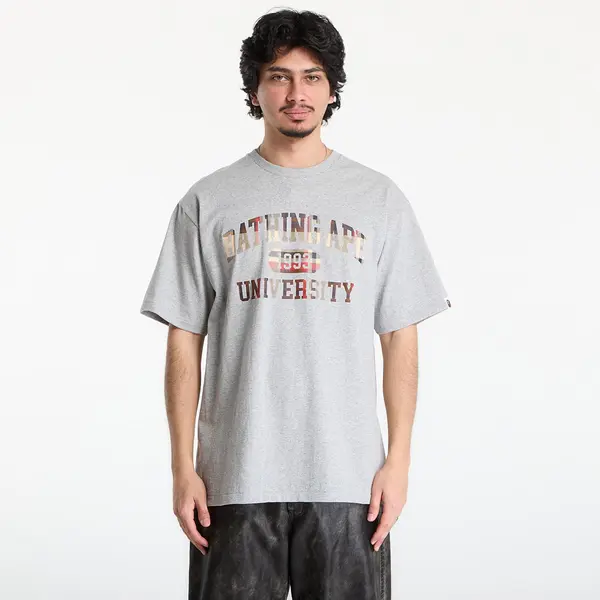A BATHING APE Majica A BATHING APE Bape Check University College Logo Tee UNISEX Gray L