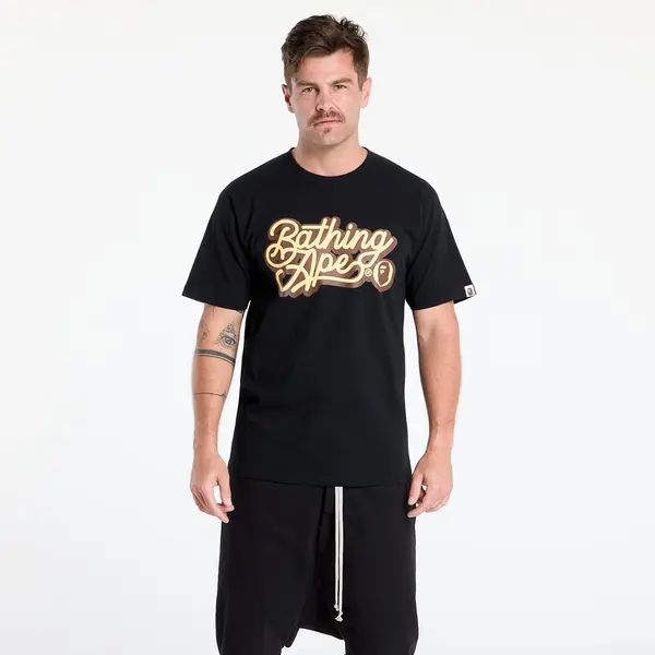 A BATHING APE Majica A BATHING APE Bathing Ape Script Logo Tee UNISEX Black/ Brown L