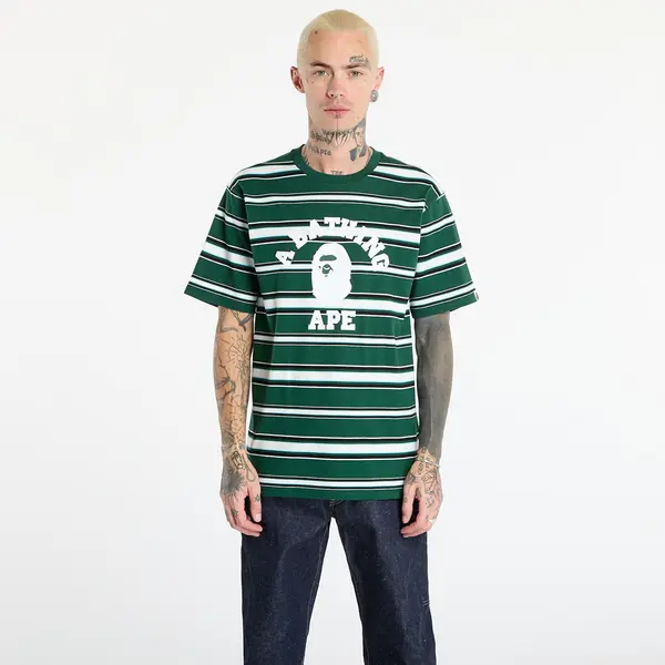A BATHING APE Majica A BATHING APE College Stripe Tee Green L