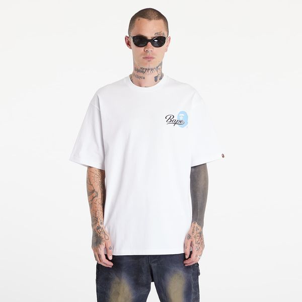 A BATHING APE Majica A BATHING APE Cursive College Logo Relaxed Fit Short Sleeve Tee White XXL