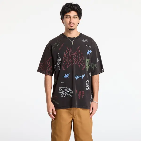 A BATHING APE Majica A BATHING APE Overall Print Relaxed Fit Tee Black L