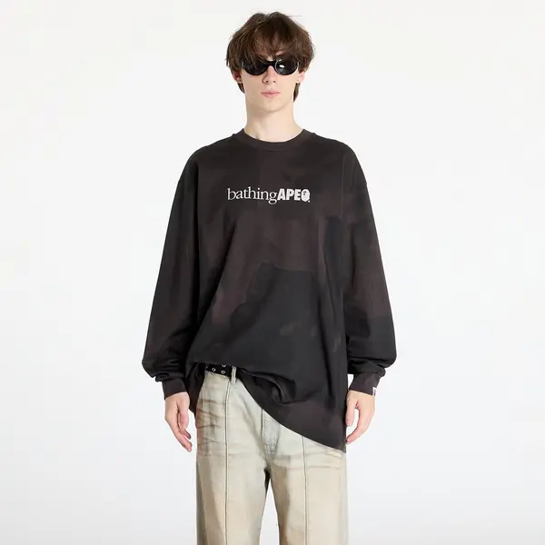 A BATHING APE Majica A BATHING APE Overprint Logo Relaxed Fit Long Sleeve Tee Black XL